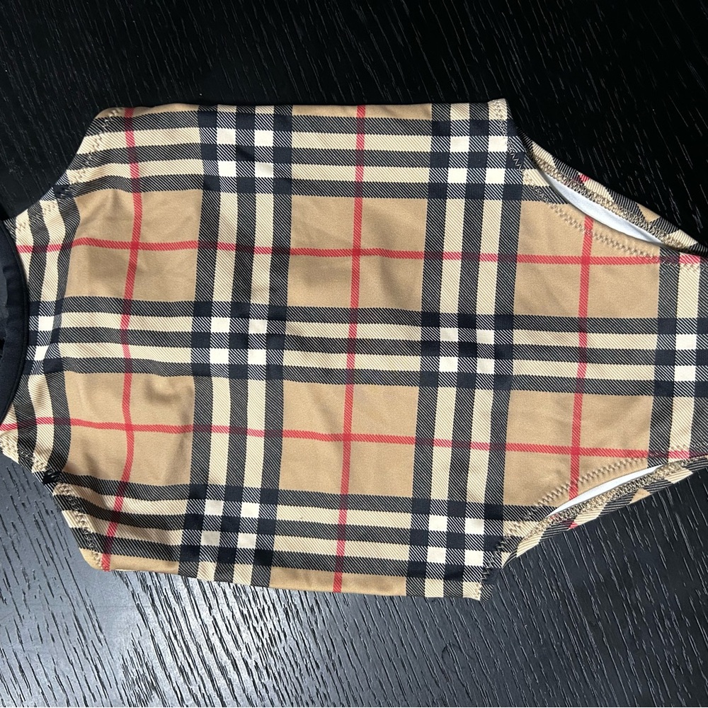 Burberry Tan Checkered Swimsuit